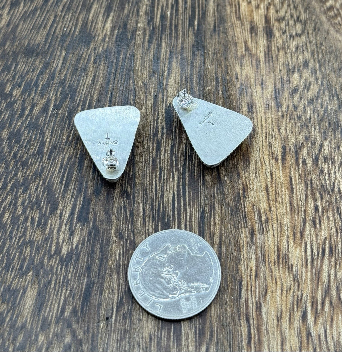 Native Navajo Handmade Sterling Silver Red Spiny Oyster Shell Post Stud Earrings