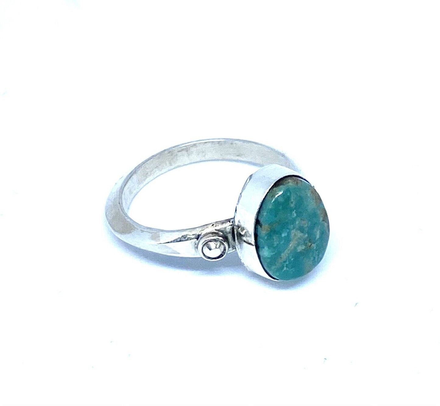 Native American Sterling Silver Navajo Handmade Natural Turquoise Ring Size 9