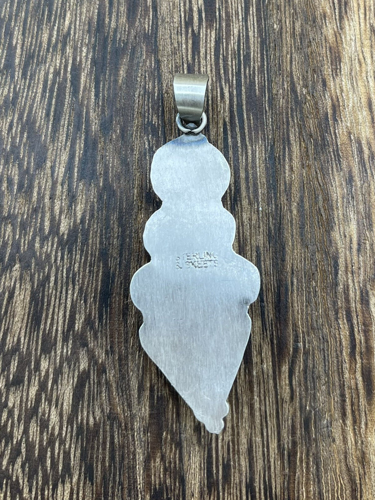 Native American Sterling Silver Navajo Handmade Turquoise Pendant - Scott Skeets