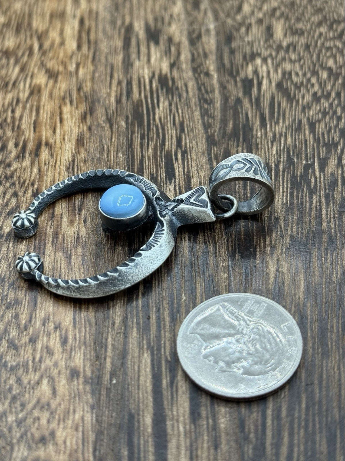 Navajo Handmade Sterling Silver Golden Hills Turquoise Naja Pendant Kevin Billah