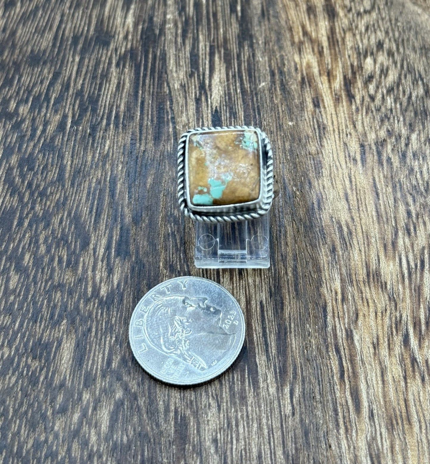 Native American Navajo Handmade Sterling Silver Royston Turquoise Ring Size 7