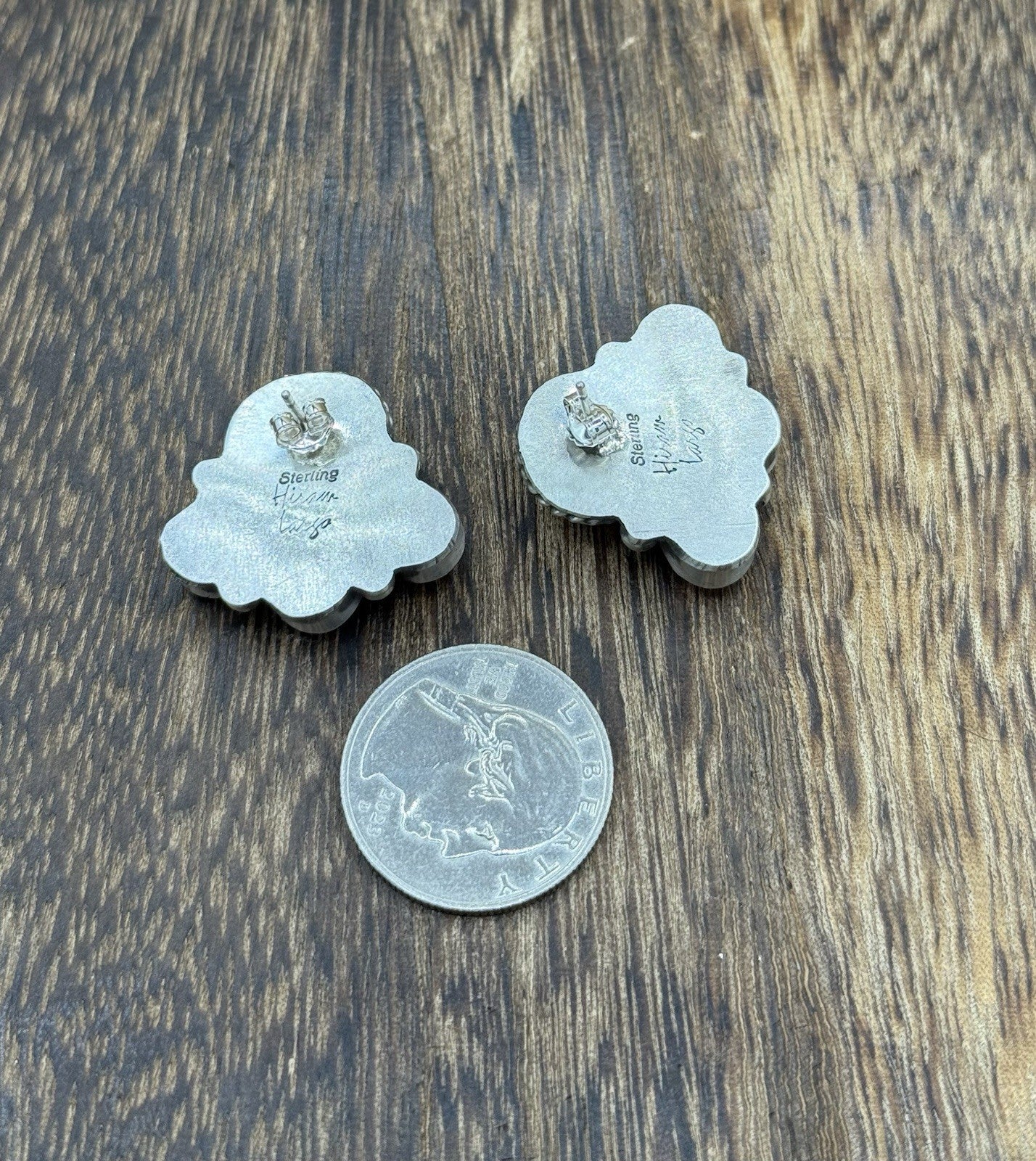 Native Navajo Handmade Sterling Silver Pink Conch Shell Cluster Earrings