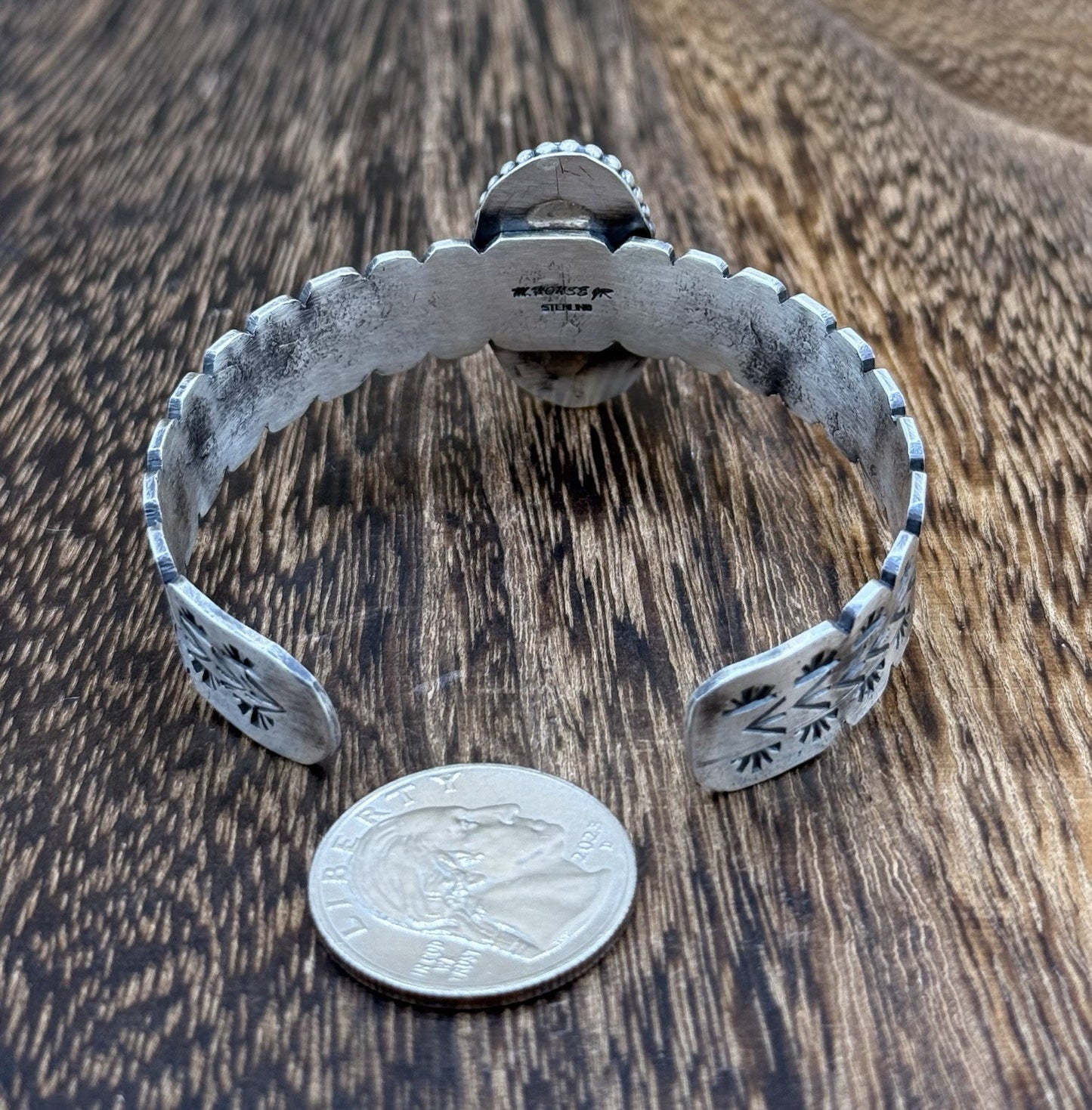Navajo Handmade Sterling Silver Golden Hills Turquoise Stacker Cuff Bracelet