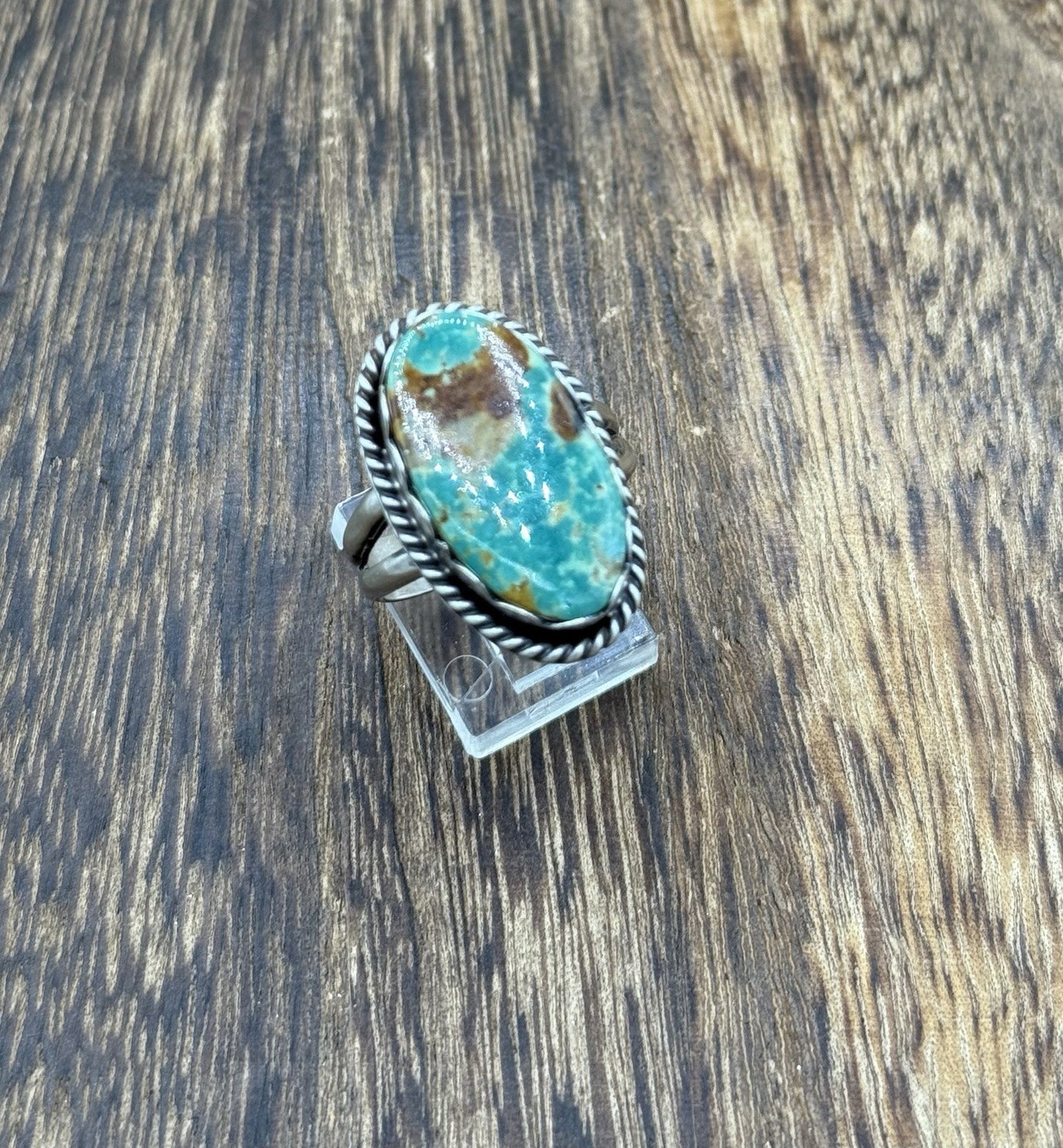Native American Navajo Handmade Sterling Silver Royston Turquoise Ring Size 9