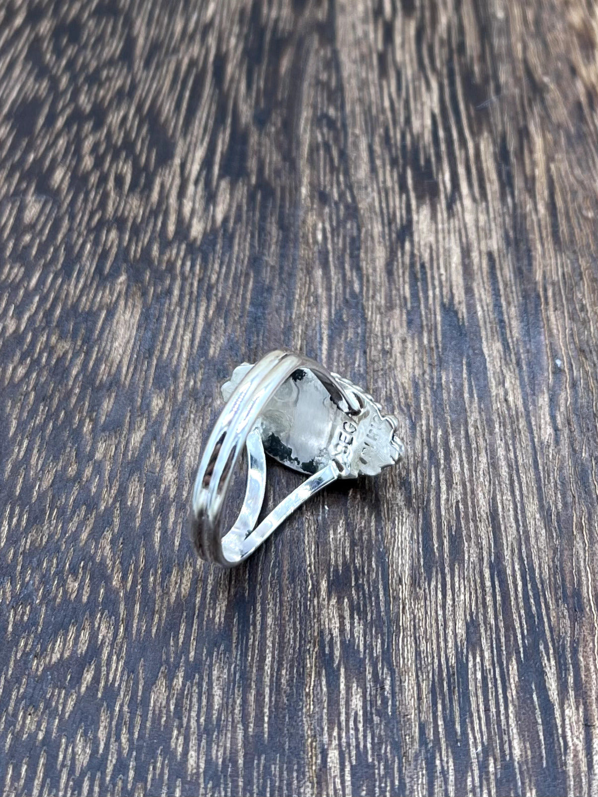 Navajo Handmade Sterling Silver Pink Conch Shell Band 6-9 Rings By Byron Begay