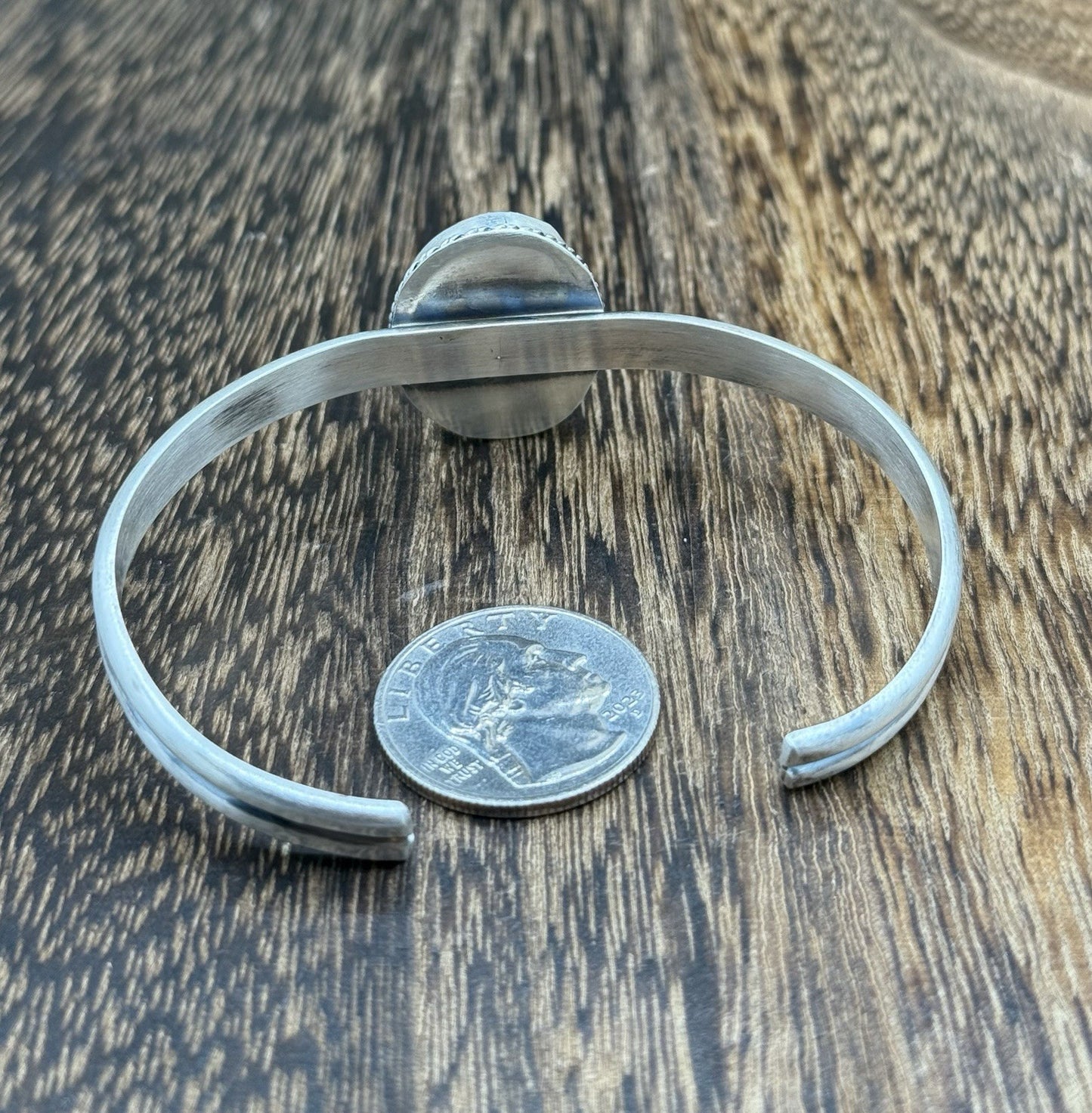 Navajo Handmade Sterling Silver Red Spiny Oyster Stacker Cuff Bracelet