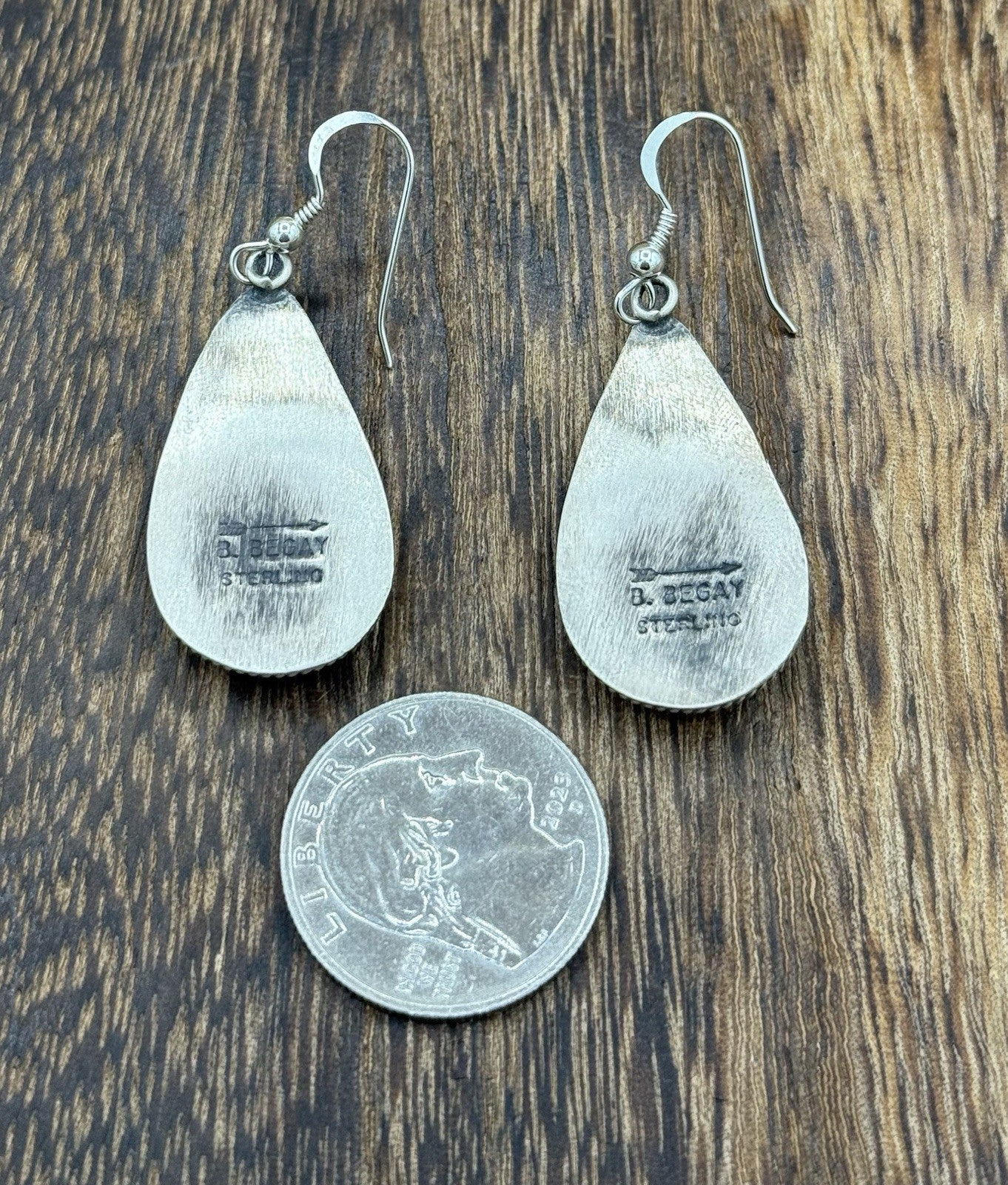 Navajo Handmade Sterling Silver Violet Rose & Blue Dahlia Dangle Drop Earrings