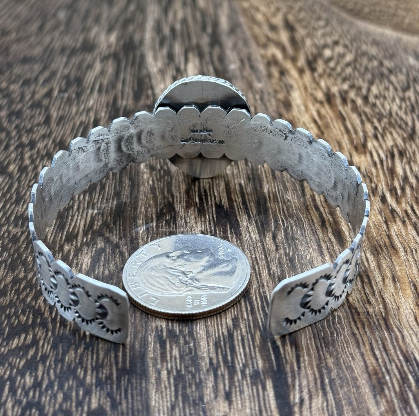 Navajo Handmade Sterling Silver Golden Hills Turquoise Stacker Cuff Bracelet