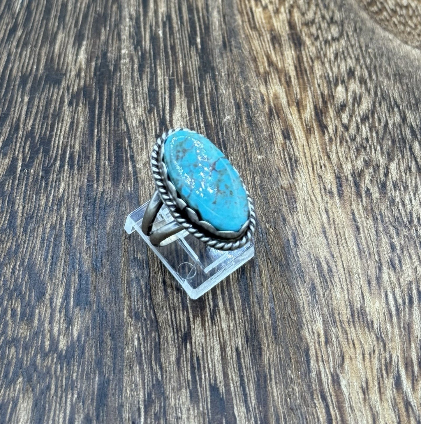 Native American Navajo Handmade Sterling Silver Royston Turquoise Ring Size 8