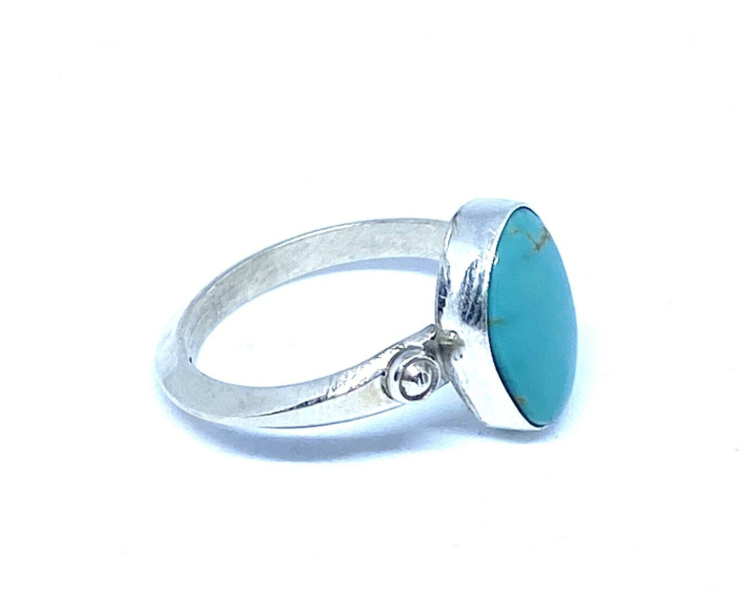 Native American Sterling Silver Navajo Handmade Natural Turquoise Ring Size 9