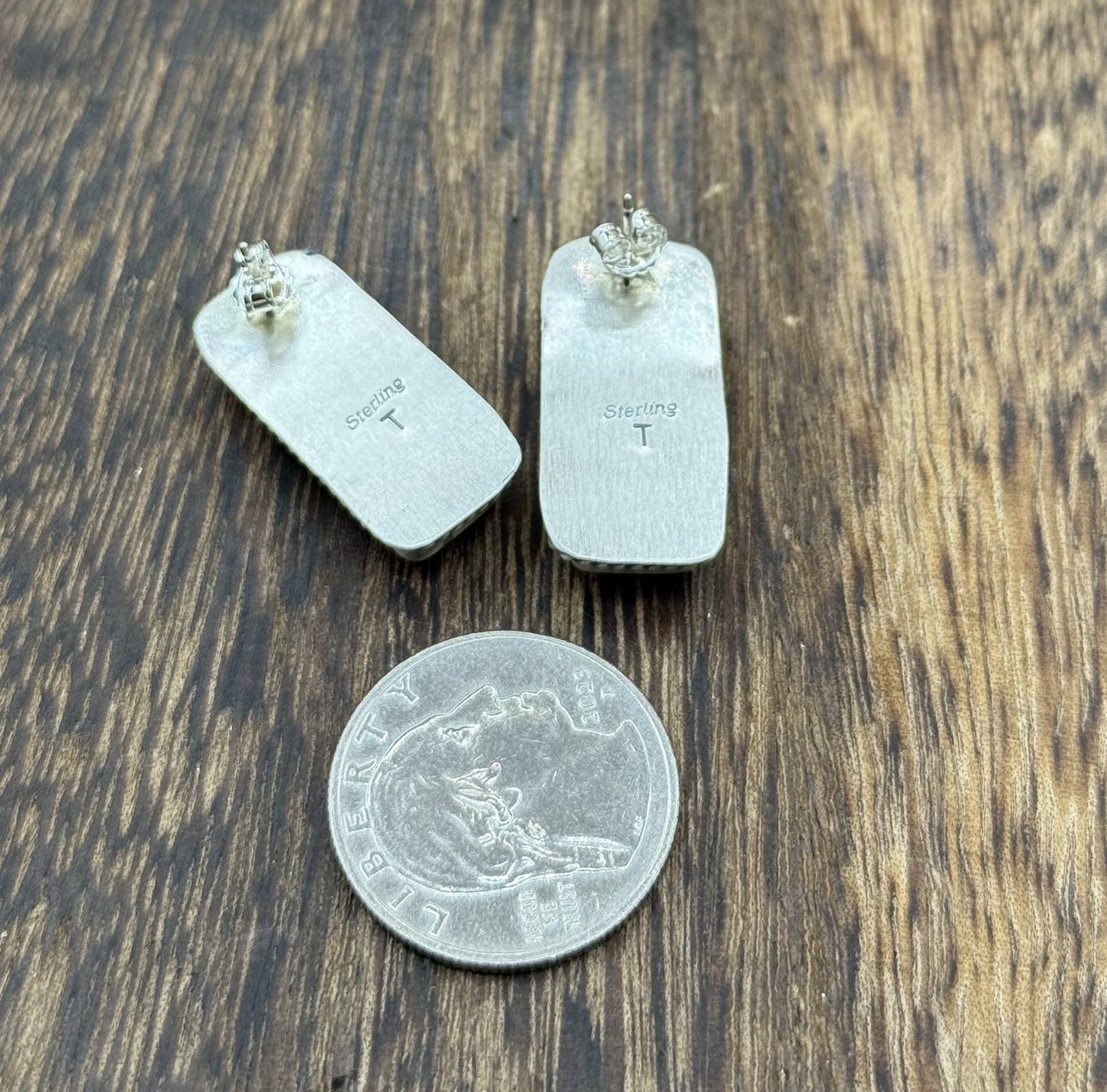 Native Navajo Handmade Sterling Silver Red Spiny Oyster Shell Post Stud Earrings