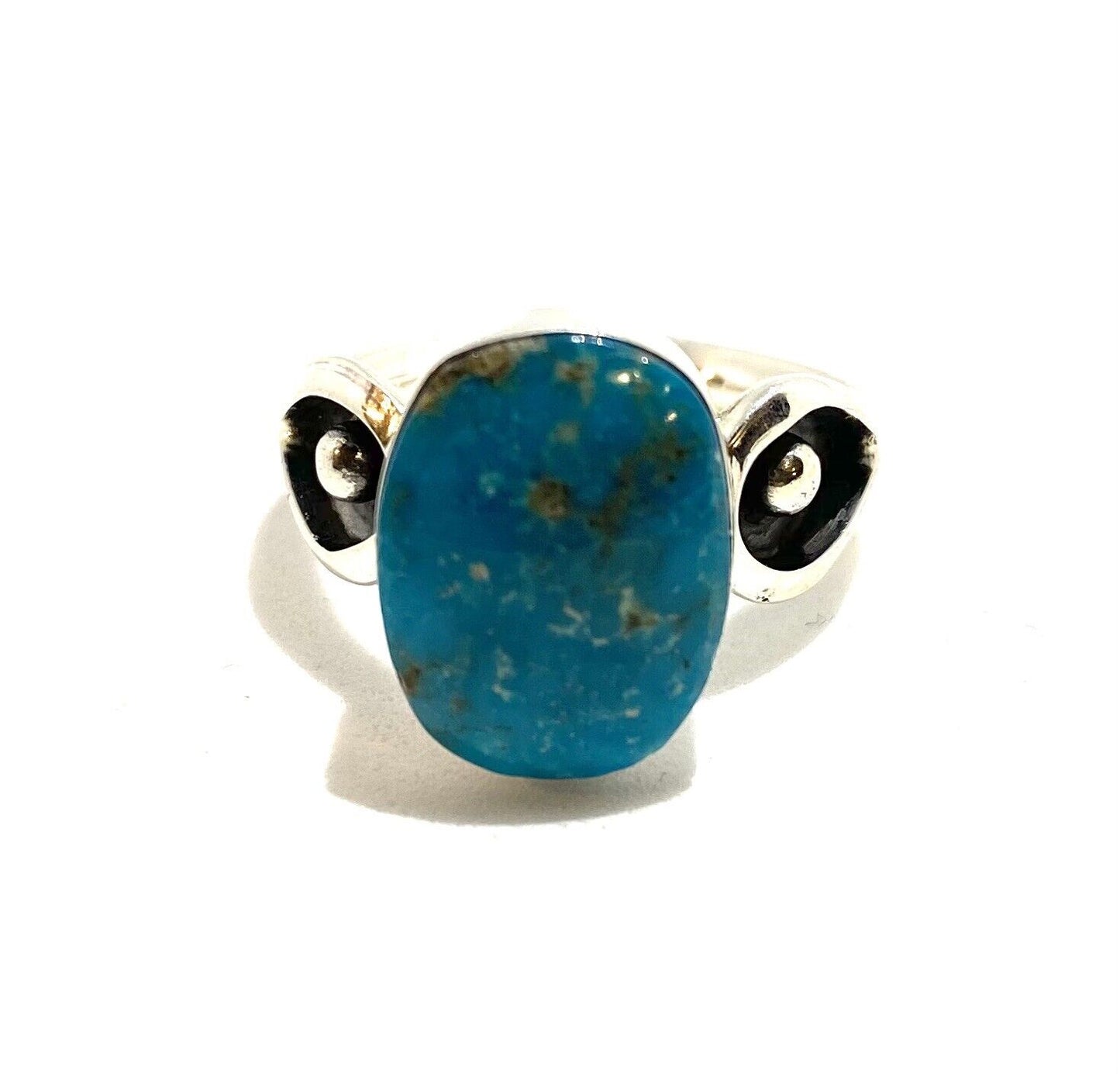 Native American Sterling Navajo Handmade Natural Turquoise Ring Size 6