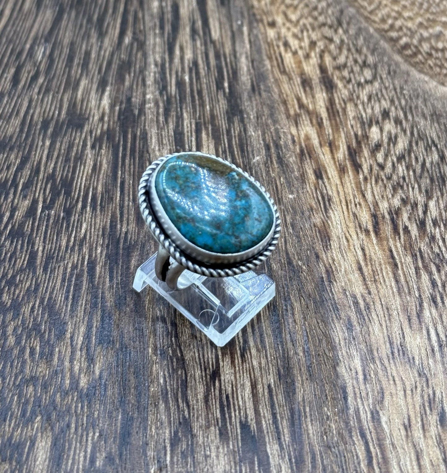 Native American Navajo Handmade Sterling Silver Royston Turquoise Ring Size 8