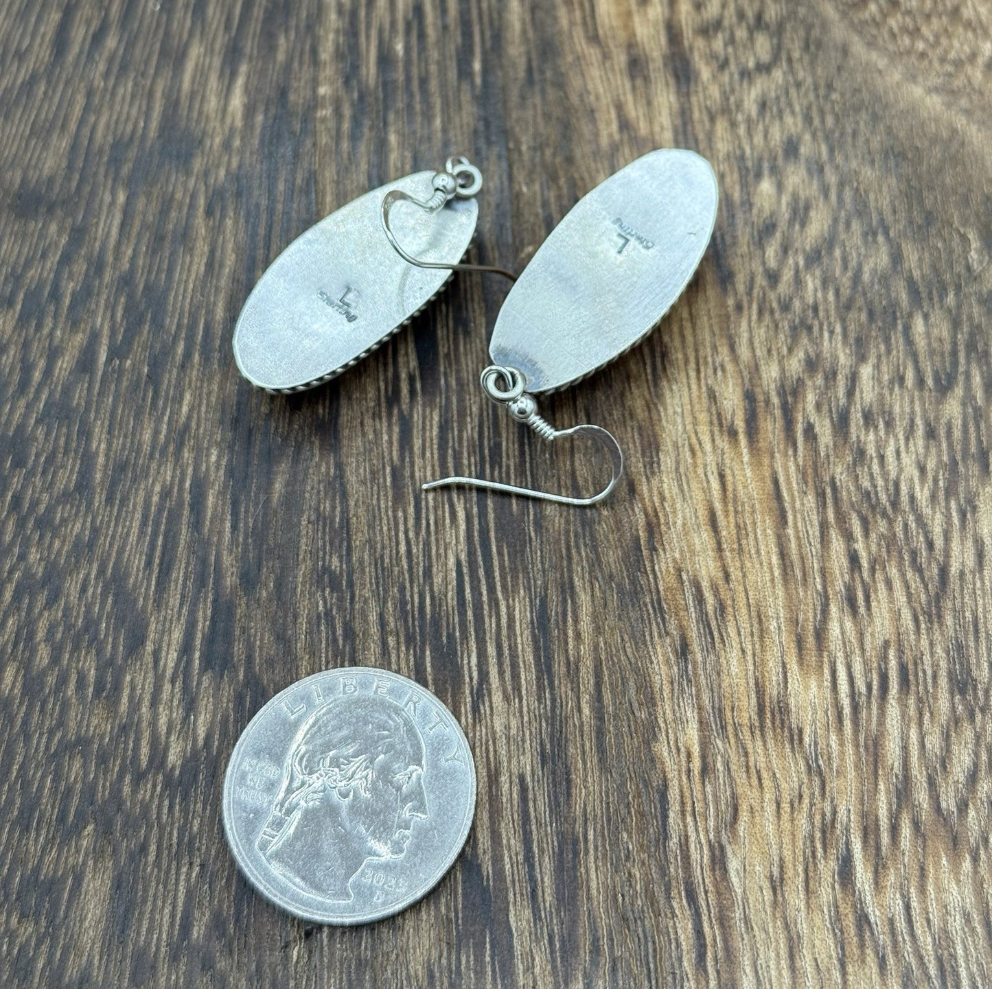Native Navajo Handmade Sterling Silver Orange Spiny Oyster Shell Dangle Earrings