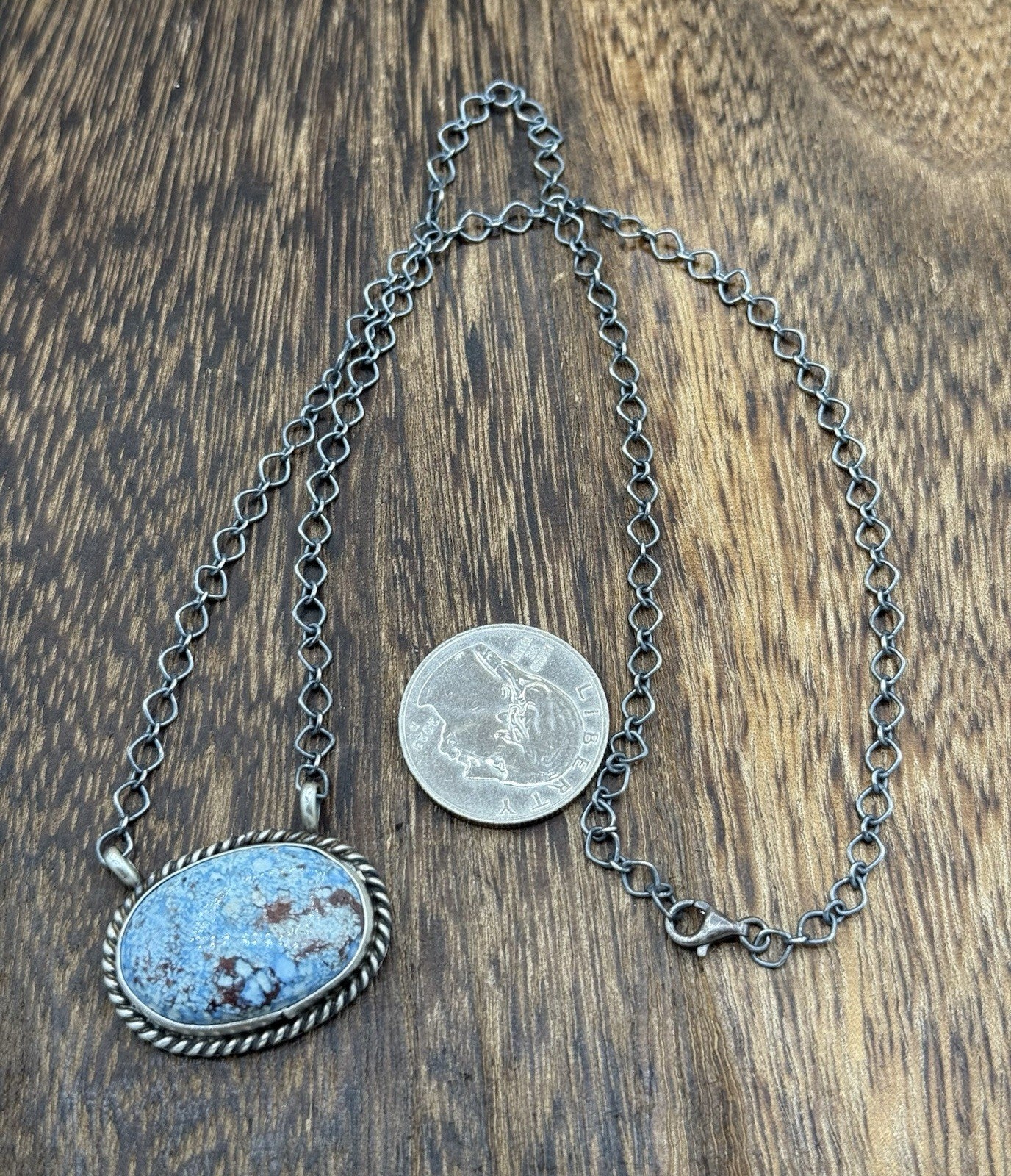 Native Navajo Handmade Sterling Silver Golden Hills Turquoise Bar Necklace 18”