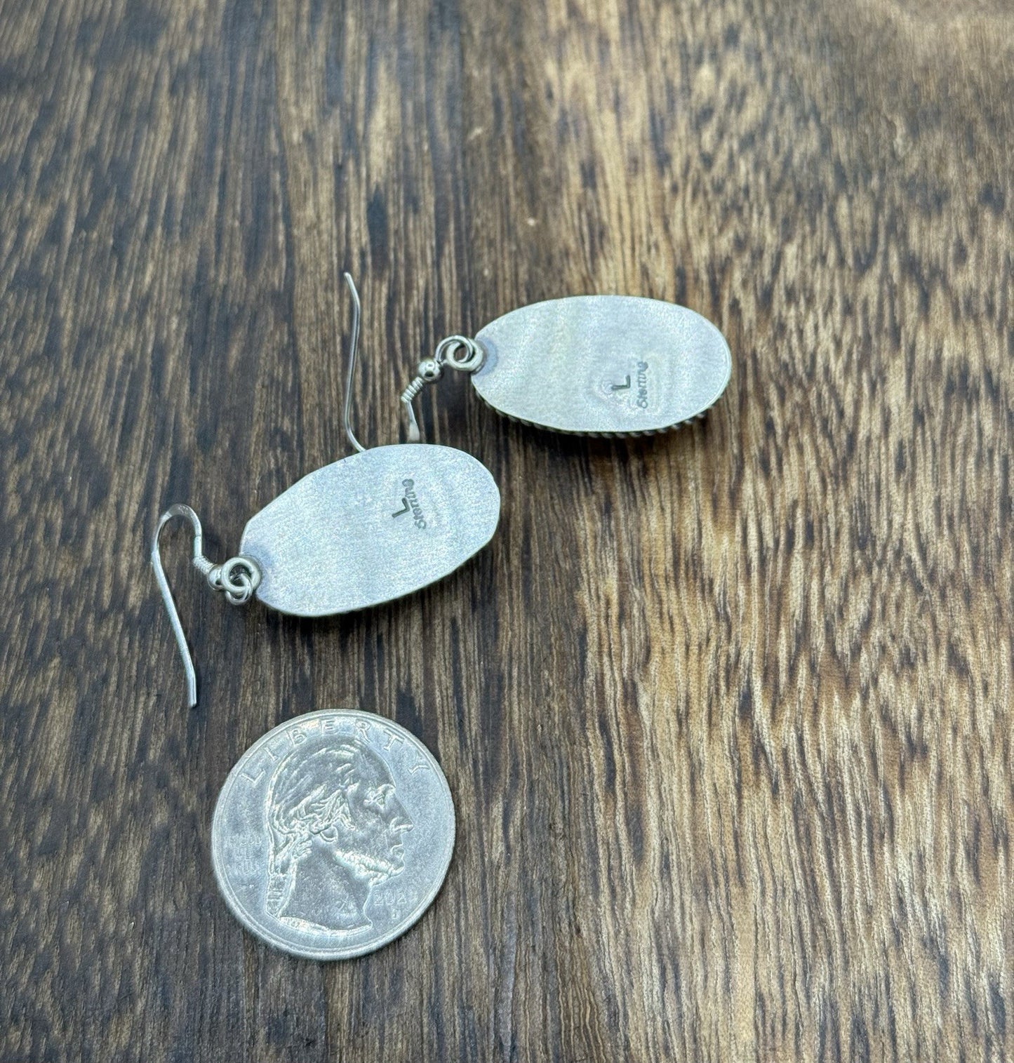 Native Navajo Handmade Sterling Silver Orange Spiny Oyster Shell Dangle Earrings