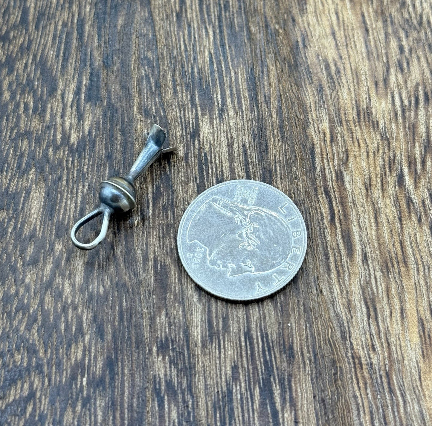 Navajo Handmade Sterling Silver Small Flower Blossom Pendant By Lenora Garcia