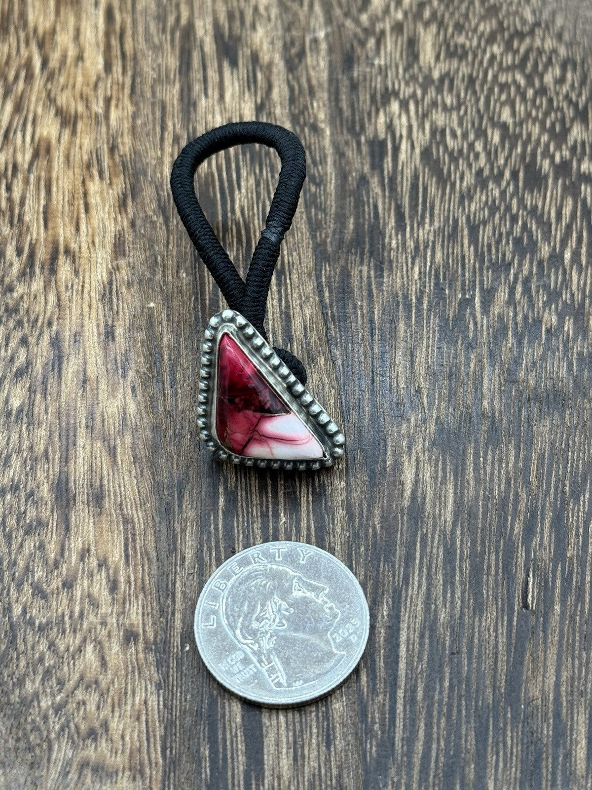 Native American Navajo Handmade Sterling Silver Dahlia Rose Hair Tie