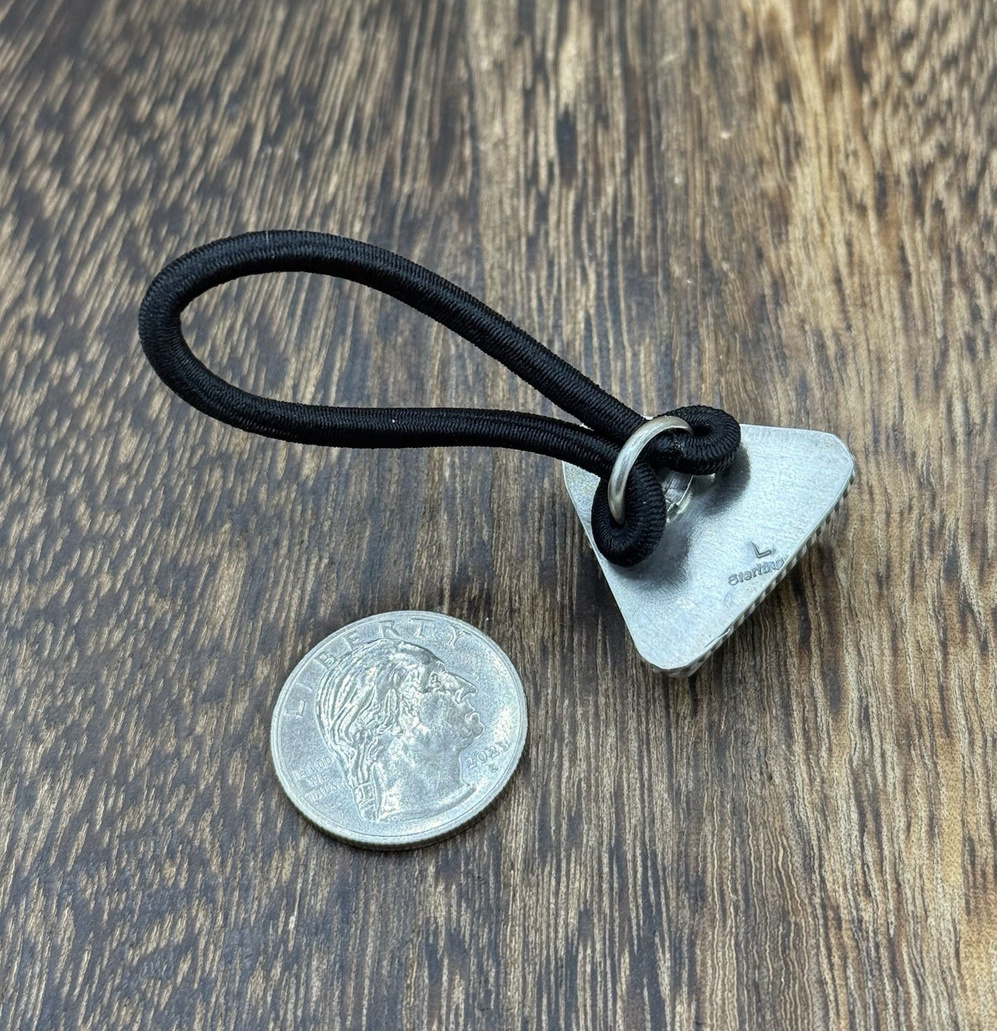 Native American Navajo Handmade Sterling Silver Blue Glacier Turquoise Hair Tie