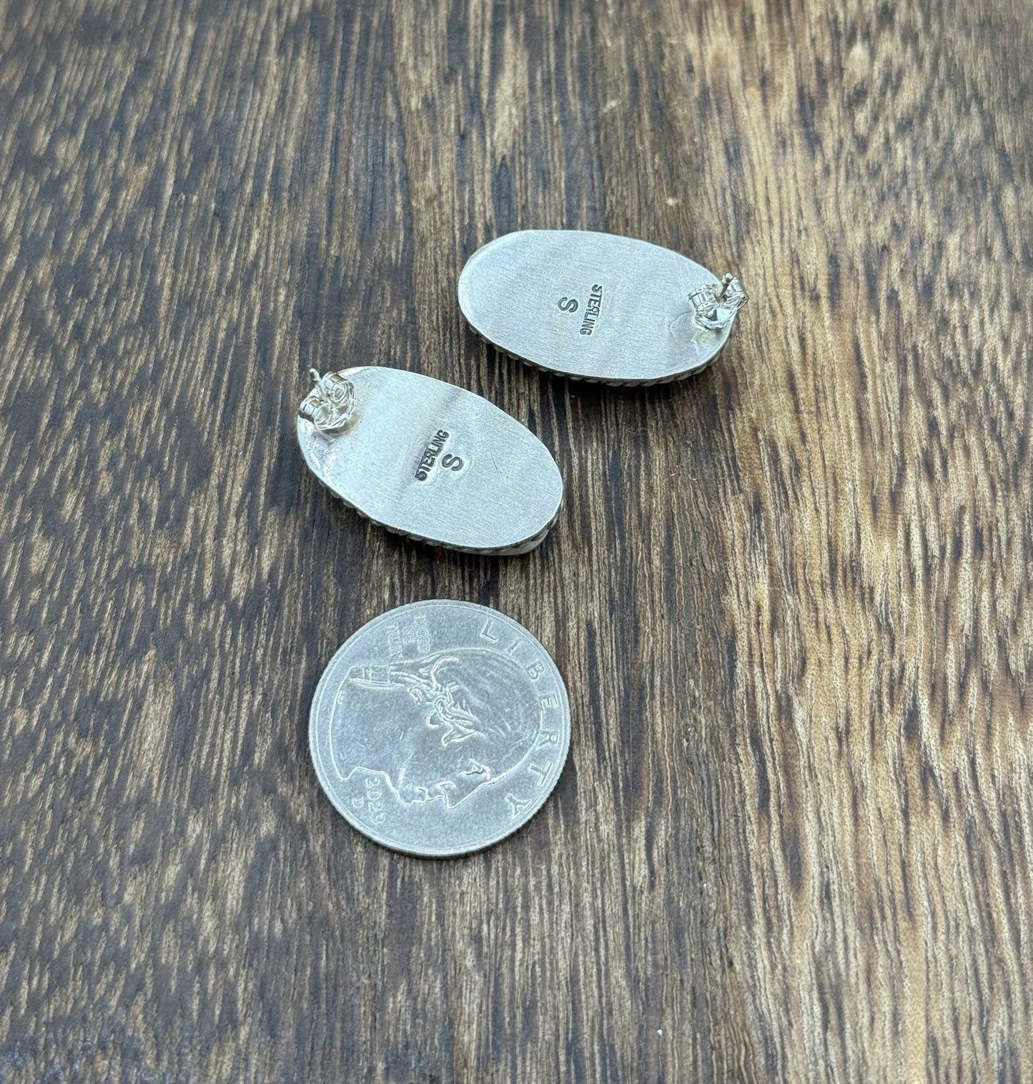 Native Navajo Handmade Sterling Silver Dahlia Rose Stud Earrings