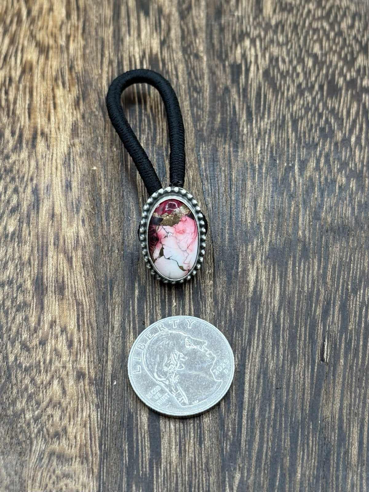 Native American Navajo Handmade Sterling Silver Dahlia Rose Hair Tie