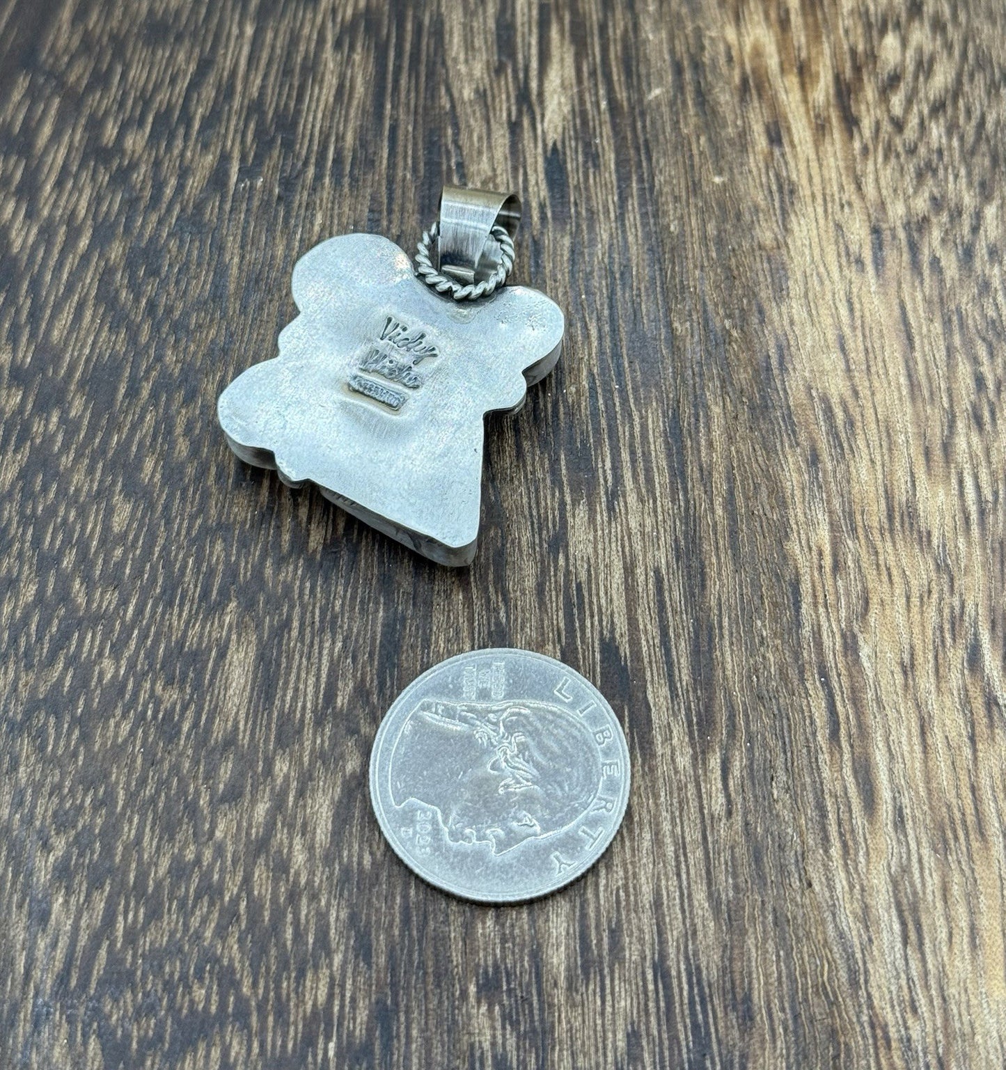 Navajo Handmade Sterling Silver Multi Color Turquoise Spiny Cluster Pendant