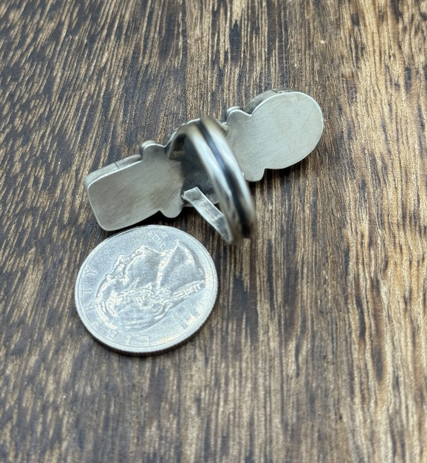 Native Navajo Handmade Sterling Silver Mixed Stone Turquoise Cluster Ring Size 9