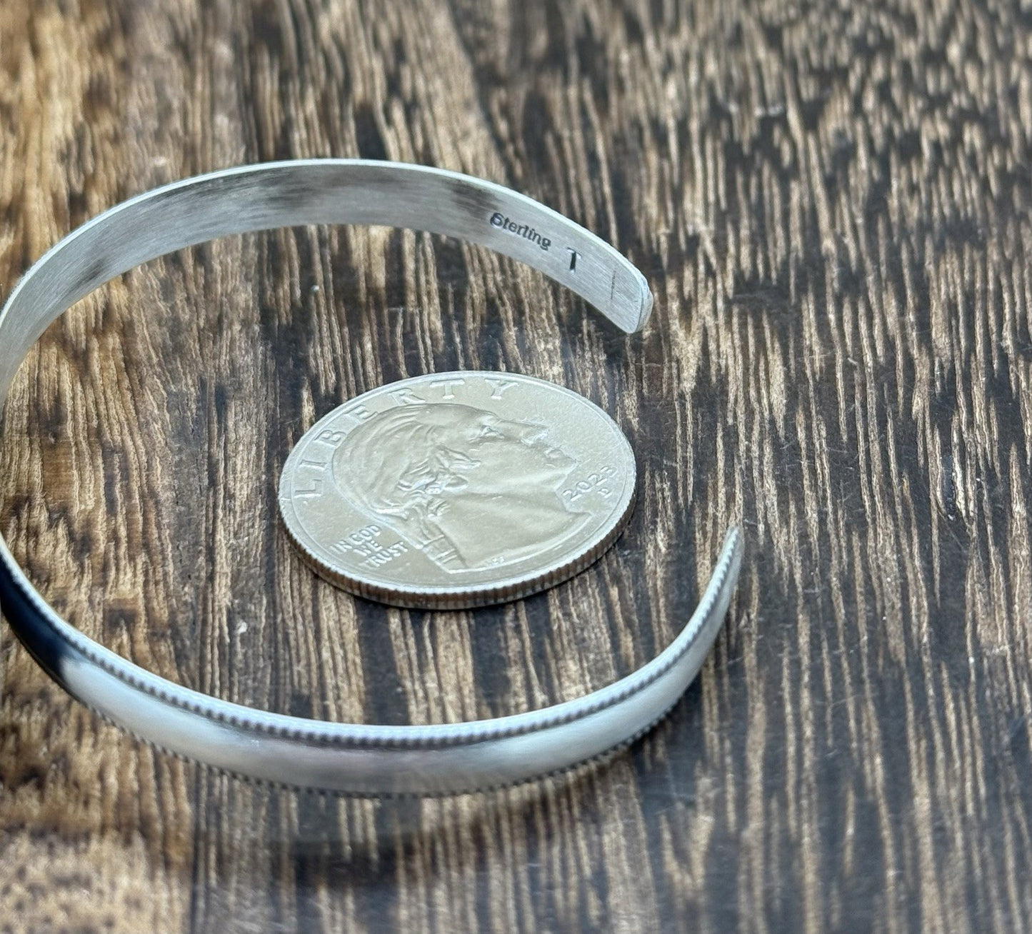 Navajo Handmade Sterling Silver Sonoran Gold Turquoise Stacker Cuff Bracelet