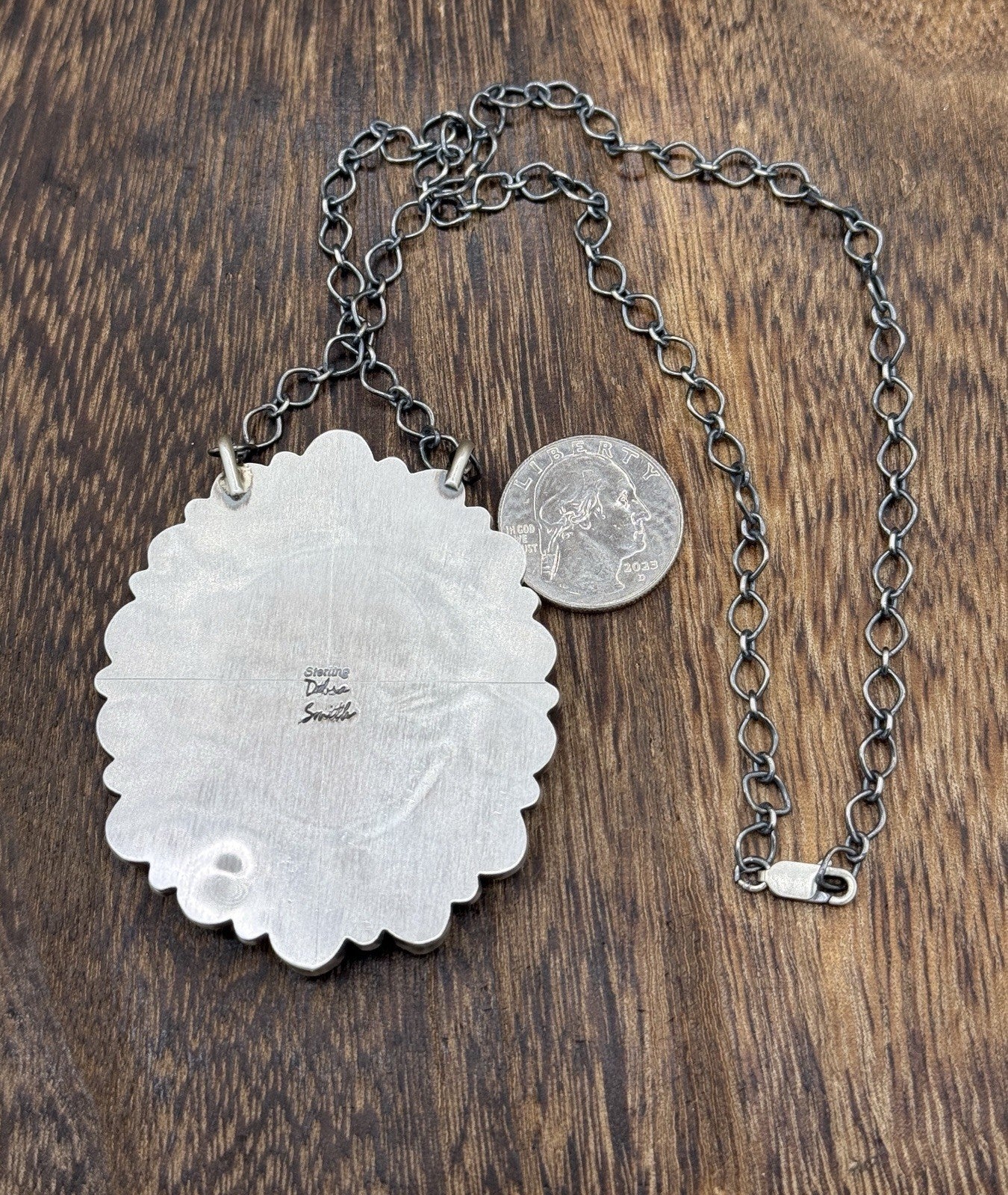 Navajo Handmade Silver Sonoran Gold Turquoise & White Buffalo Cluster Necklace