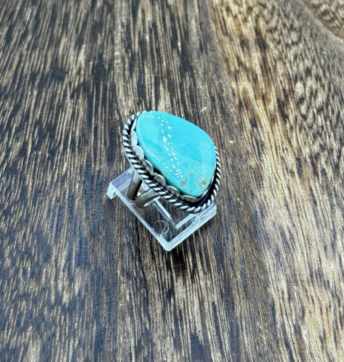 Native American Navajo Handmade Sterling Silver Royston Turquoise Ring Size 7