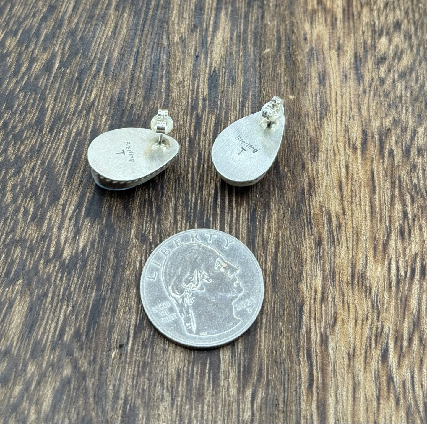 Native Navajo Handmade Sterling Silver Golden Hills Turquoise Post Stud Earrings