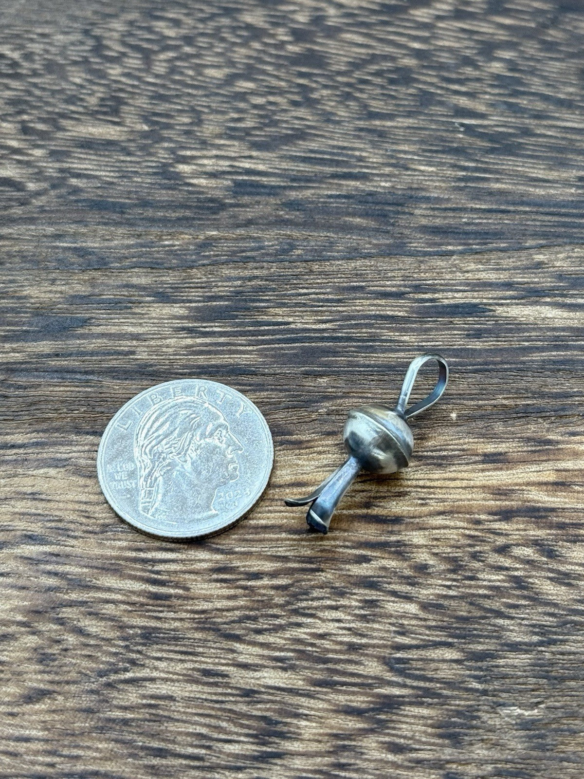 Navajo Handmade Sterling Silver Large Flower Blossom Pendant By Lenora Garcia