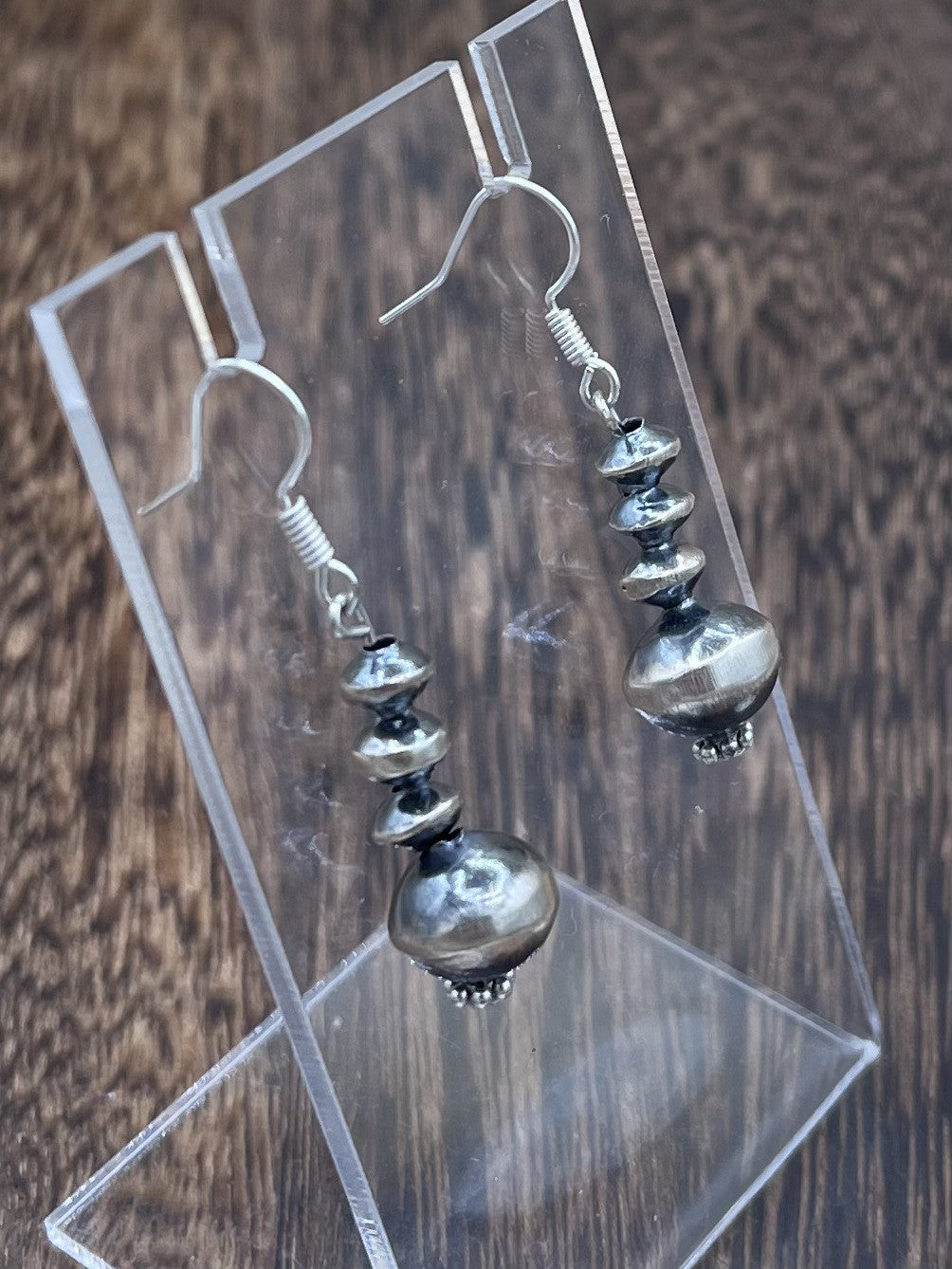 Navajo Handmade Sterling Silver Assorted Pearl Dangle Earrings By Deena Lane