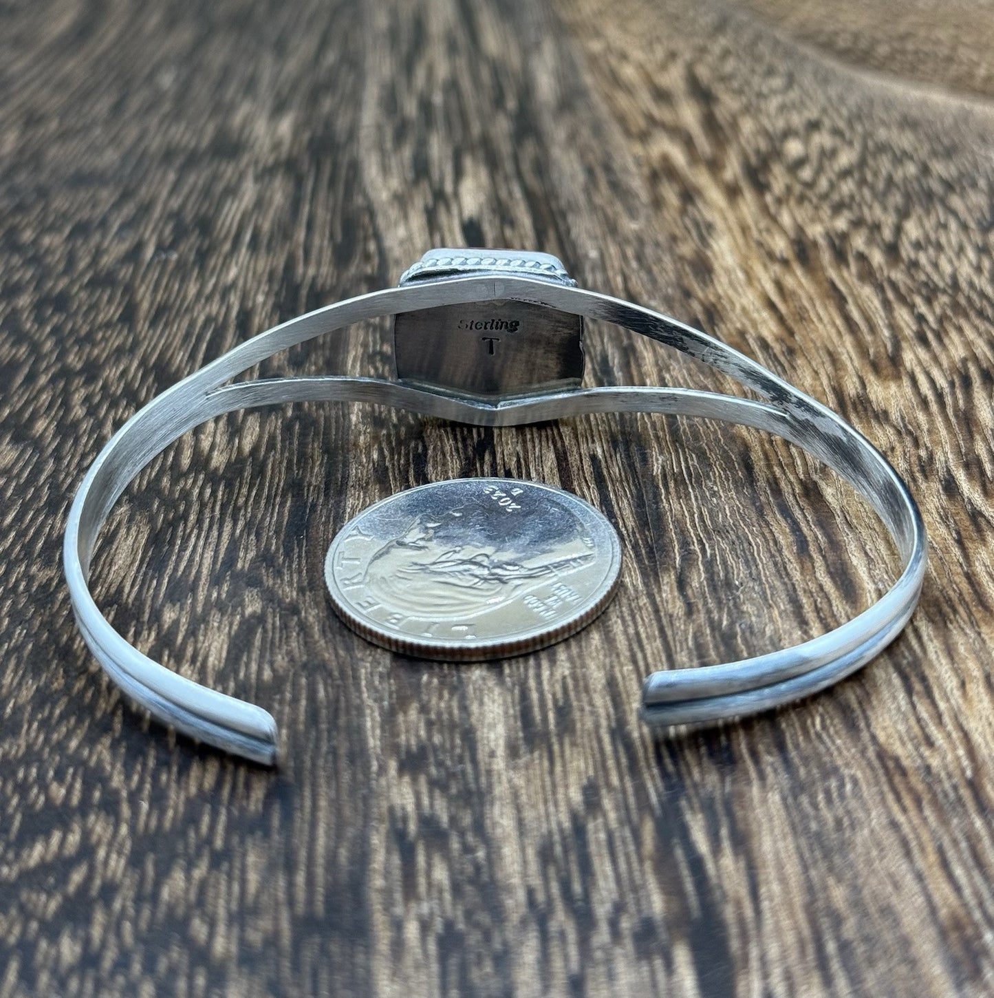 Navajo Handmade Sterling Silver Purple Spiny Oyster Stacker Old Look Bracelet